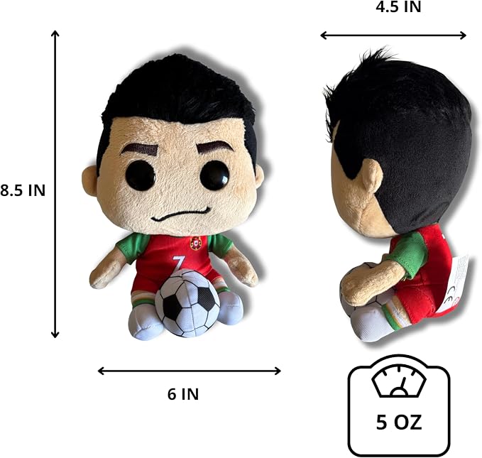 Ronaldo Plush – Soccer Star Collectible with Jersey Number 7 – Peluche de Ronaldo – Soccer Gift for Boys, Girls & Fans – Number 7 Soccer Player Plush Toy
