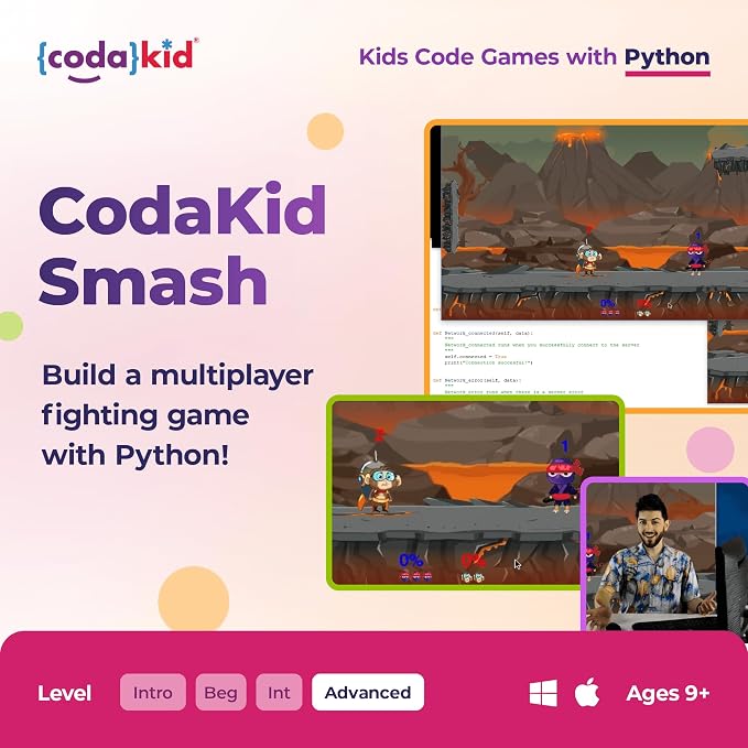 Python for Kids, Award-Winning STEM Courses, Coding for Kids, Ages 10+ with Online Mentoring Assistance, Learn Computer Programming and Code Amazing Games with Python (PC & Mac) (Box Art Varies)
