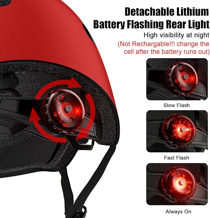 Kids Bike Helmet with LED Light,Lightweight Adjustable Childs Helmet for boy & Girl Ages 5-8-14,Multi-Sport Safety Helmet for Skateboard Cycling Scooter