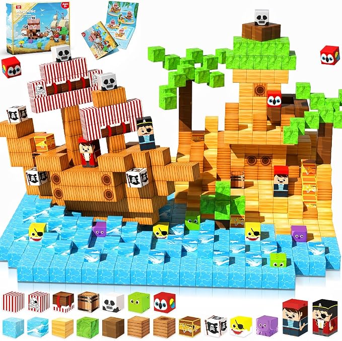 100PCS Magnetic Blocks - Magnetic Blocks for Kids Ages 4 5 6 7 8 9, Magnetic Building Blocks, Stacking Magnets for Kids, STEM Learning for Kid, Birthday Gifts for 3-10 Years Old Boys Girls