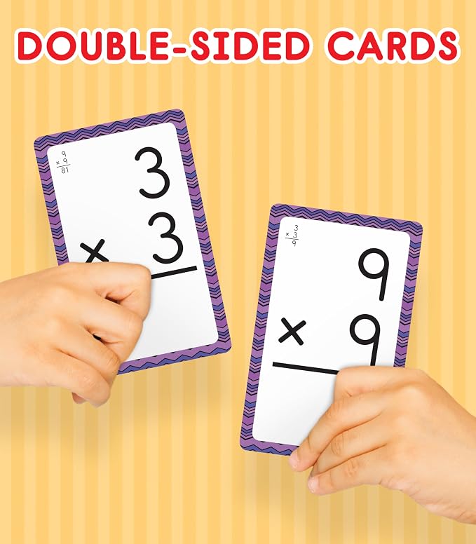 Carson Dellosa Division, Fractions, and Multiplication Flash Cards, 3 Sets of Flashcards, Math Games for Kids 8-12, 3rd Grade Mathematics Practice and Up