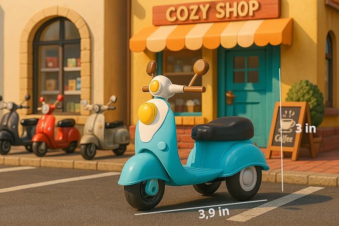 Family Scooter Toy — Mini Scooter with Rolling Wheels, Compatible with Dollhouse Figures, Pretend Play Toy Vehicle for Mini World Play, Gift for Kids Ages 3+