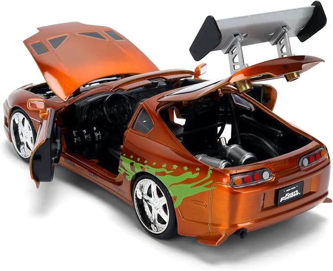 Diecast Model Car Compatible for Fast & Furious 25th Anniversary Edition 1:24 Brian's Toyota Supra in Brush Finish Color by Jada