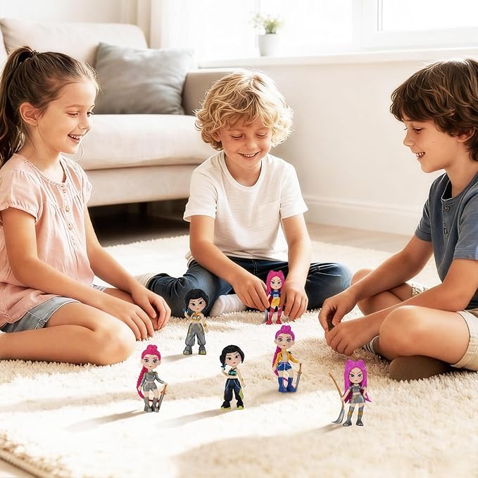 6Pcs Demon Hunters Toys Dolls, 3.94 Inch PVC Action Figure Set, Collectible Figure for Fans with Gift Box, Gift for Anime & K-pop Lovers Game