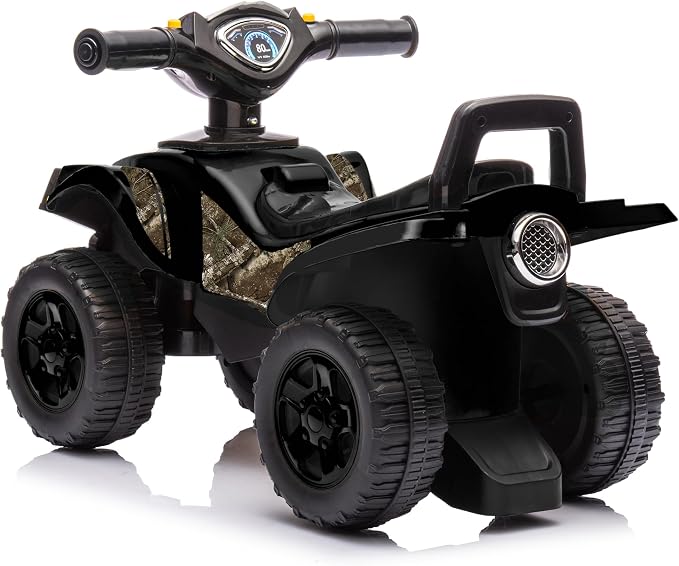 Best Ride On Cars Realtree Officially Licensed Black Quad Push Car for Toddlers 18–36 Months | Foot-to-Floor Ride-On with Horn Sounds, Under-Seat Storage & 4-Wheel Design | Safe Indoor/Outdoor Fun