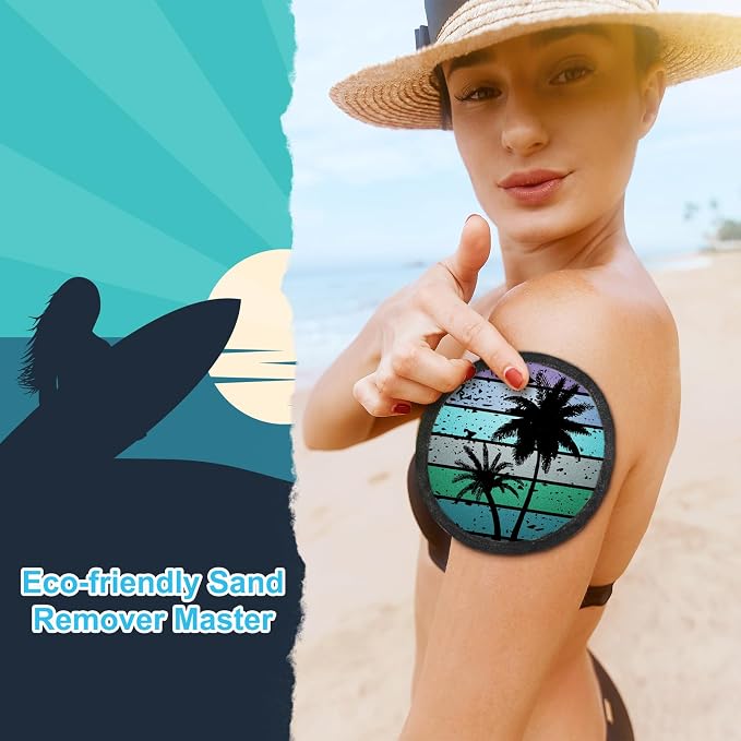 Natural Sand Remover Pouch for Beach | Aloe & Oat Powder, Talc-Free & Hypoallergenic | Waterless Cleaner for Feet, Swimsuits, Pets | Eco Travel Gift