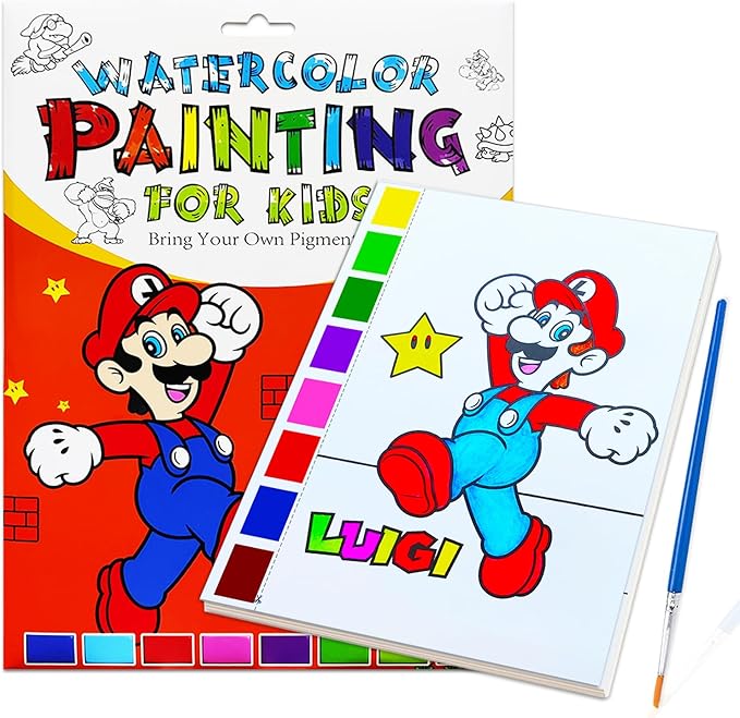 JZILU Watercolor Coloring Book for Kids, Paint with Water- Magic Paint Set Water Painting Book for Toddlers- Arts and Crafts Kit for Girls Boys Travel Activities -Stocking Stuffers for Kids