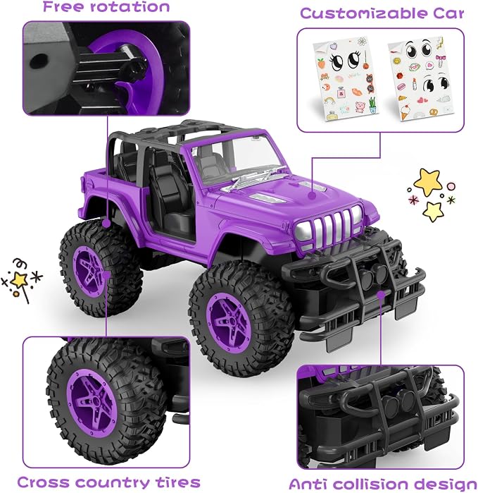 NQD RC Cars 1:16 Scale Remote Control Jeep Car 80 Min Playtime 2.4Ghz Off-Road RC Trucks for for Toddlers Girls Kids