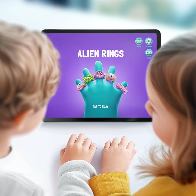 HEY CLAY Bijou - Clay Kit for Accessories Creation - Air Dry Clay with Tools and Fun Interactive App for Kids 3+ (Alien Rings)
