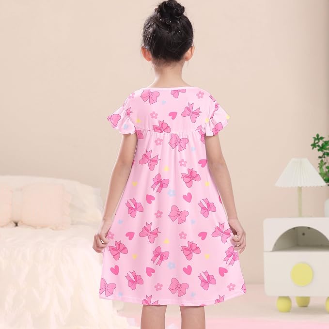 ICOSY Matching Doll & Girls Nightgowns Clothes Girls Pajamas Sleepwear Outfit for Kids and 18" Girl Doll