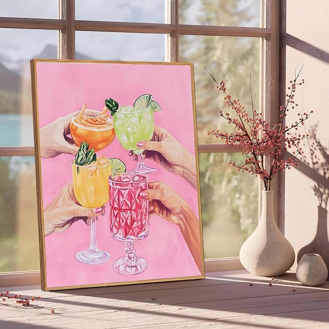 Paint by Numbers for Adults and Kids Beginner, Colorful Cocktails Painting by Number Kits On Canvas, Number Artist Paint by Number Kit DIY Oil Painting Acrylic Paints, Home Wall Decor Gift 12x16 inch