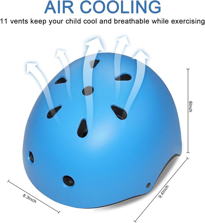 Kids Bike Helmet Ventilation & Adjustable Toddler Helmet for Ages 2-14 Kids Boys Girls Multi-Sport Helmet for Skateboard Roller Skateing Bicycle Scooter blance Bike