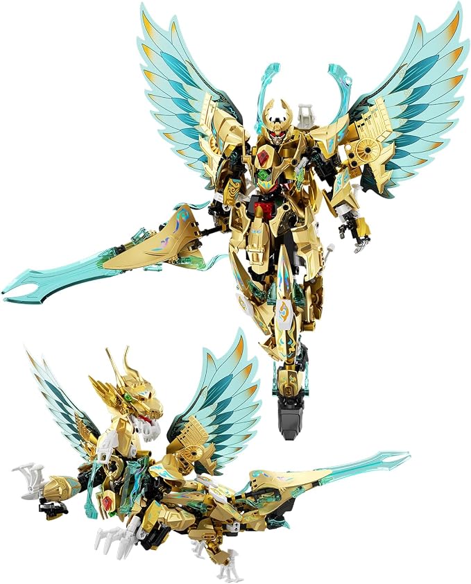 Dragon Mech Building Set Transformable Construction Toy 481PCS Movable Joints Creative Collectible Model Kit for Kids 8+