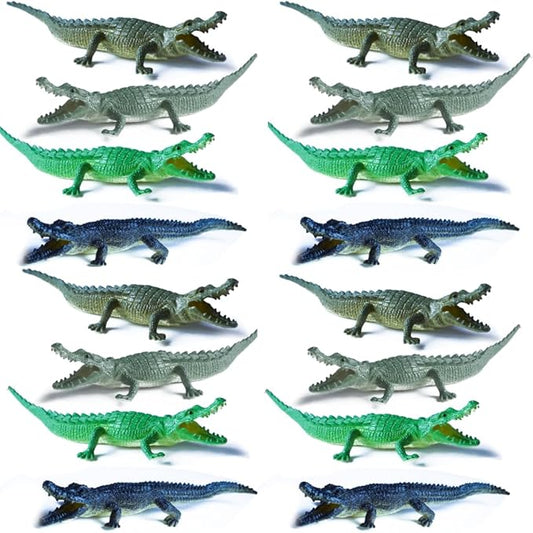 Crocodile Toys, 16 Pack 6 Inch Alligator Action Figures, Party Favors