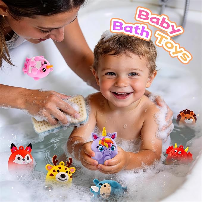 ChildFun 12PCS Animal Suction Popper Fidget Toys, Toddler Travel Toys for Airplane Car Activities, Silicone Sensory Toys, Party Favors for Kids, Goodie Bag Stuffers, Toys for 1+ Years Old