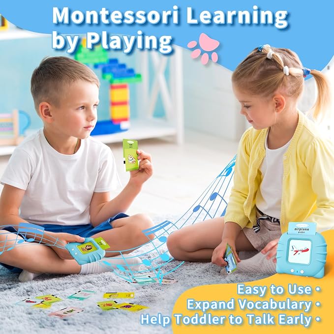 Aullsaty Toddler Toys Bilingual English and Spanish Talking Flash Cards for 1 2 3 4 5 6 Year Old Boys and Girls, Autism Sensory Toys for Autistic Children, Learning Educational Speech 250 Sight Words