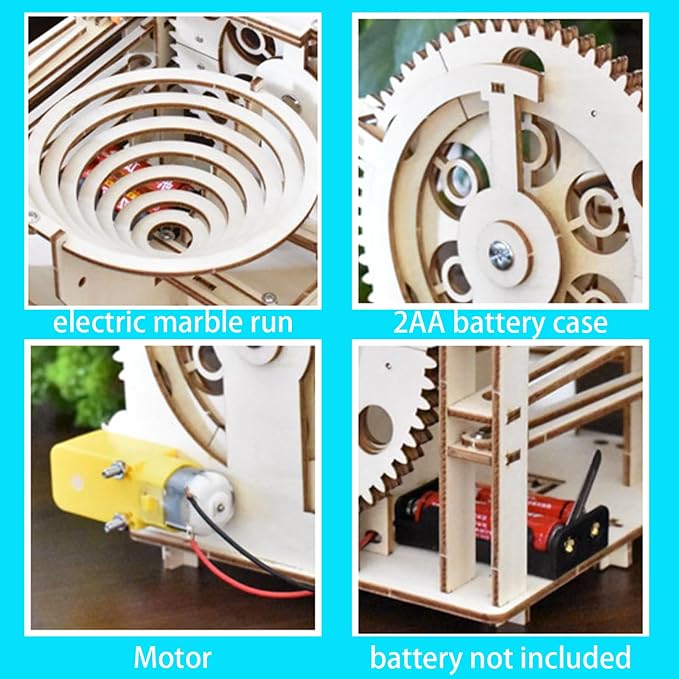 3D Puzzle Marble Run for Adults Wooden Engineering Puzzle Kit Wood Mechanical Puzzles DIY Mode Kits for Adult Age 14+ Years Old