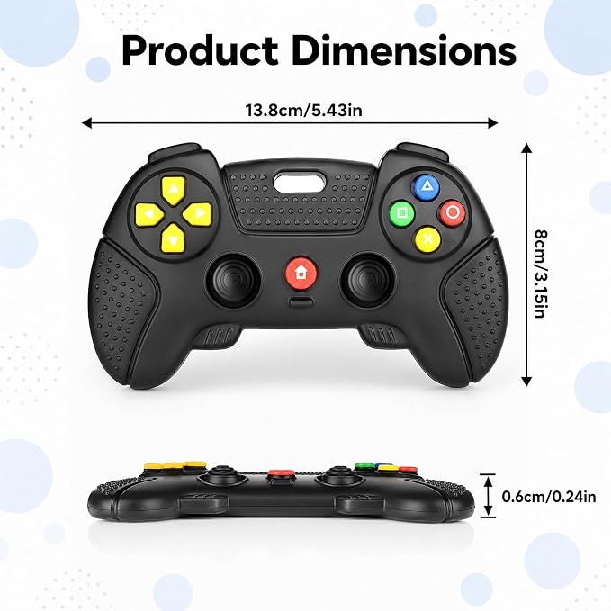 Baby Silicone Game Controller Teether, Teething Toy for Baby 3 6 12 18 Months, Baby's Chew Toys, Food Grade Silicone Teething Toys for Infants, BPA Free, for Babies Gum Relief
