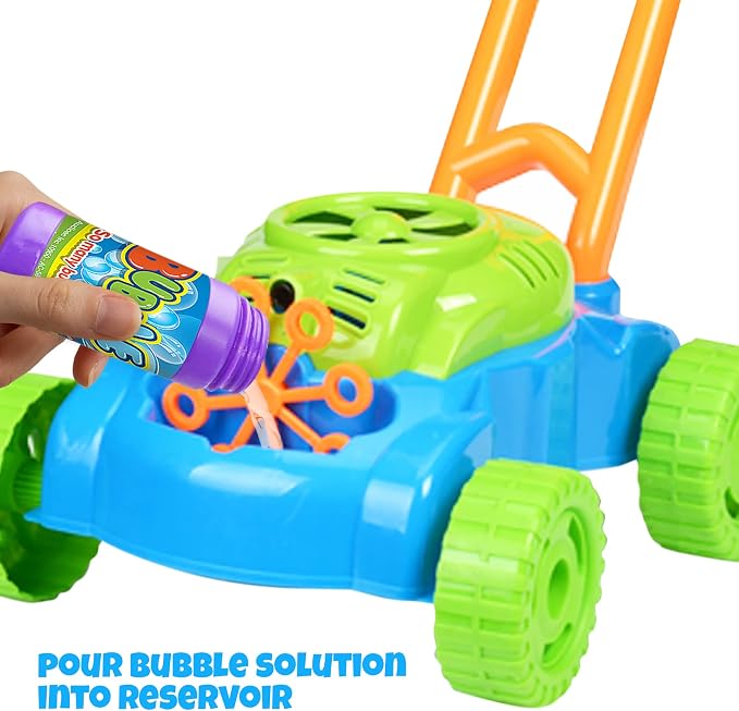 ArtCreativity Bubble Lawn Mower for Toddlers 1-3, Kids Bubble Machine for 1 Year Old Boy Gifts, Bubbles Blowing Push Toys for Kids, Summer Outdoor Gardening Toys for Birthday Gifts Boys & Girls