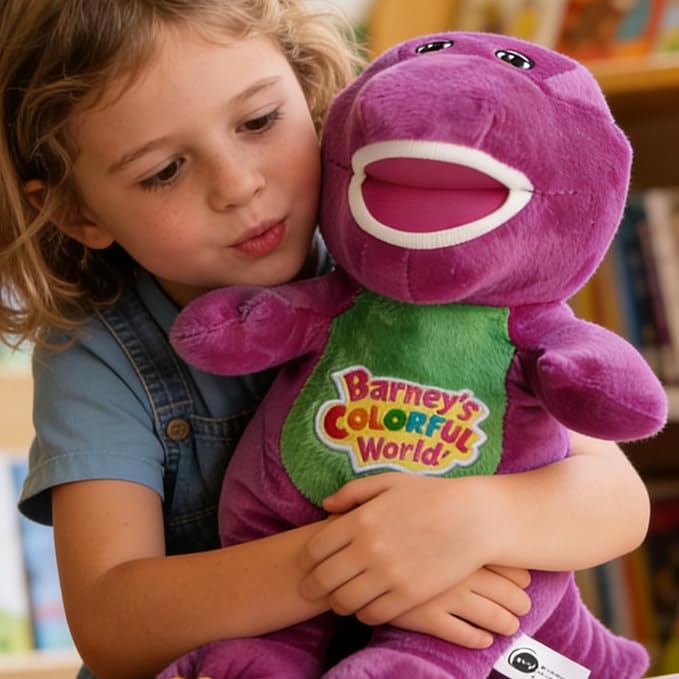 Barney Stuffed Animal 12 Inches, Singing Dinosaur Plush Toy Sings I Love You Song, Cute Soft Plush Puppet, Romantic Sweet Gift for All Ages. (12in)
