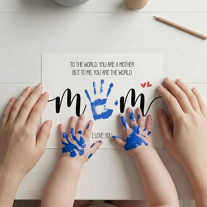 Mothers Day DIY Handprint Kit Gifts from Kids, Pack 4 Flower Handprint Craft Keepsake for Mom or Grandma, Toddler & Preschool Art Activity, Cute Handmade Memory Gifts for Mother’s Day