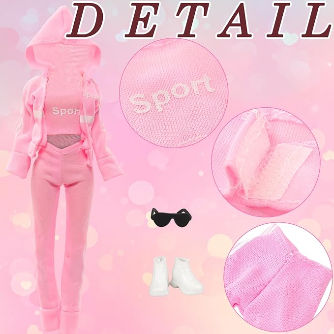17 PCS Doll Clothing and Accessories for 11.5 inch Girl Dolls Including 6 Set Handmade Clothes -Wedding Evening Gowns Fashion Form-Fitting Mermaid Dresses Casual Sport Outfit with 6 Shoes&Bag&Glasses