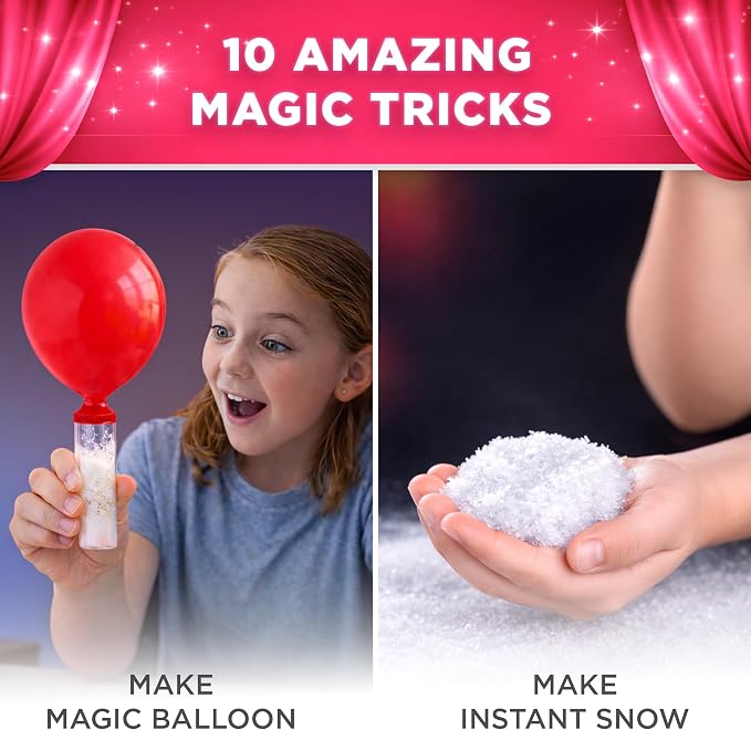 Doctor Jupiter Magic Science Kit, Chemistry Set for Kids Ages 8-10-12-14 | Birthday Gift Ideas for 8+ Boys and Girls | Toy STEM Kit with 10 Science Experiments, Magic Tricks