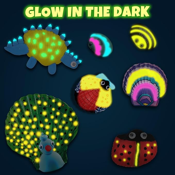 Nicmore Seashell Painting Kit for Party: 10-Minute Setup & 2-Hour Focused Creative Play - Quick-Dry & Mess-Free - Birthday Gift & Group Activities for Kids Age 3-12 Year Old