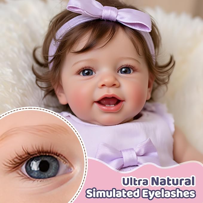 BABESIDE Lifelike Reborn Baby Dolls Vead - 20 Inch Realistic Baby Doll Real Life Baby Dolls with Complete Accessories Perfect for Cuddling, Playtime, and Handmade Gift Giving