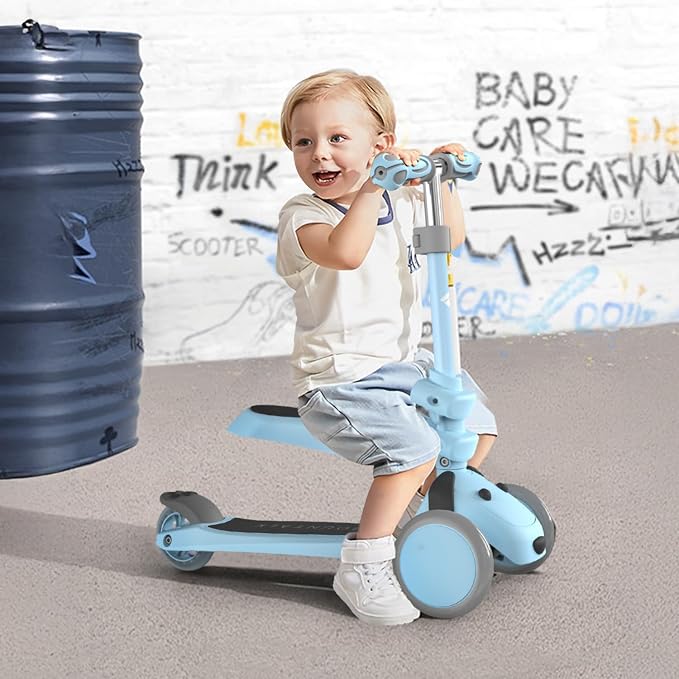 MOUNTALK Kids Scooter for Ages 1-12 Years, 3 Wheels Toddler Scooter for Children Age 1-3/3-5/5-8/8-12 Boys and Girls with Adjustable Heights and LED Wheels