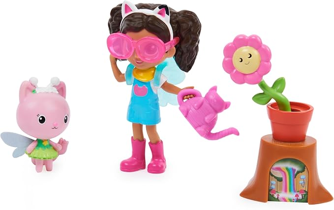 Gabby's Dollhouse, Flower-rific Garden Set with 2 Toy Figures, 2 Accessories, Delivery and Furniture Piece, Kids Toys for Ages 3 and up
