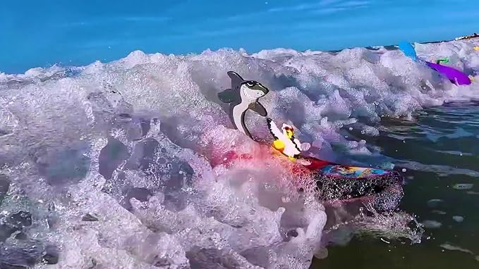 Surfer Dudes Legends & Surfer Pets Wave Powered Mini-Surfer, Pet and Surfboard Beach Toy - Cloud 9 Cody and Sky