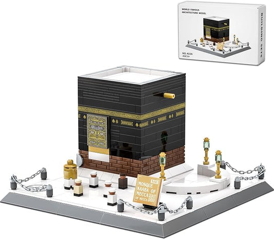 Mecca Kaaba Building Blocks 446 Pcs Holy Mosque Architecture Model Islamic Gift for Ramadan & Eid Educational Muslim Toy for Adults Teens Home Decor Souvenir with Display Base