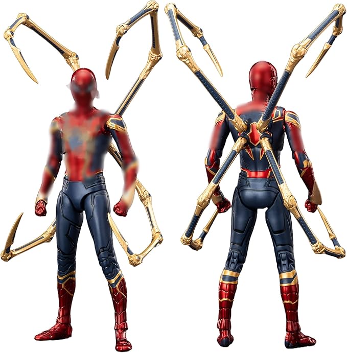 LonullyMege Iron Spider Action Figures 7inch 1/10 Scale All Joints Movable Superhero 2.0 Series Exquisite Collection Toy