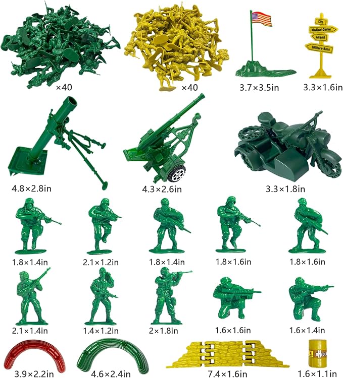TALGIC Army Men Toys Large Battle Playset-Set Includes Army Men Action Figures, Military Battle Mat, Tanks, Helicopters, Jeep, Ambulance, Trucks, Cannon, Tents (120 PCS)