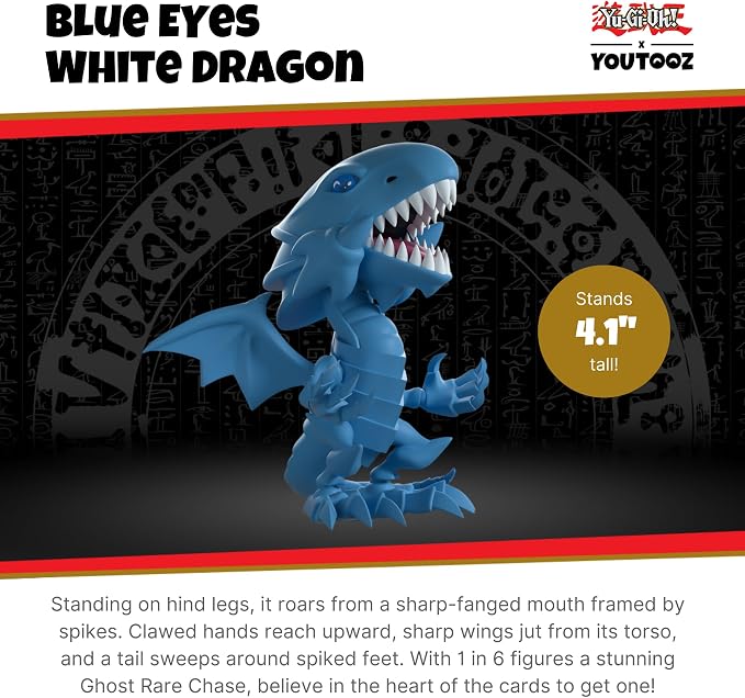 Youtooz Blue-Eyes White Dragon Vinyl Action Figure, 4.1" Dragon Collectible, Based on Yu-Gi-Oh! Anime Series