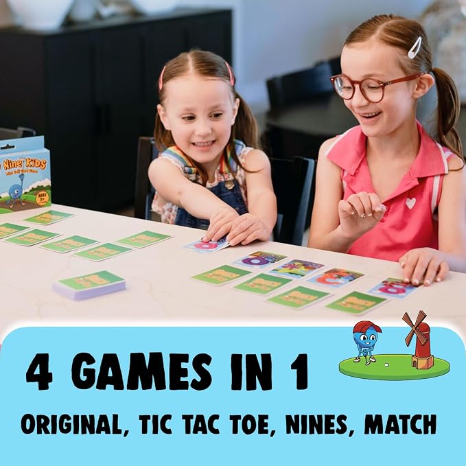 Play Nine Kids: Mini Golf Card Game – Learn and Match Numbers, Fun Math & Strategy Skills for Kids - Family Board Game – Easy to Learn, Educational Number Matching – 2-4 Players, Ages 3+