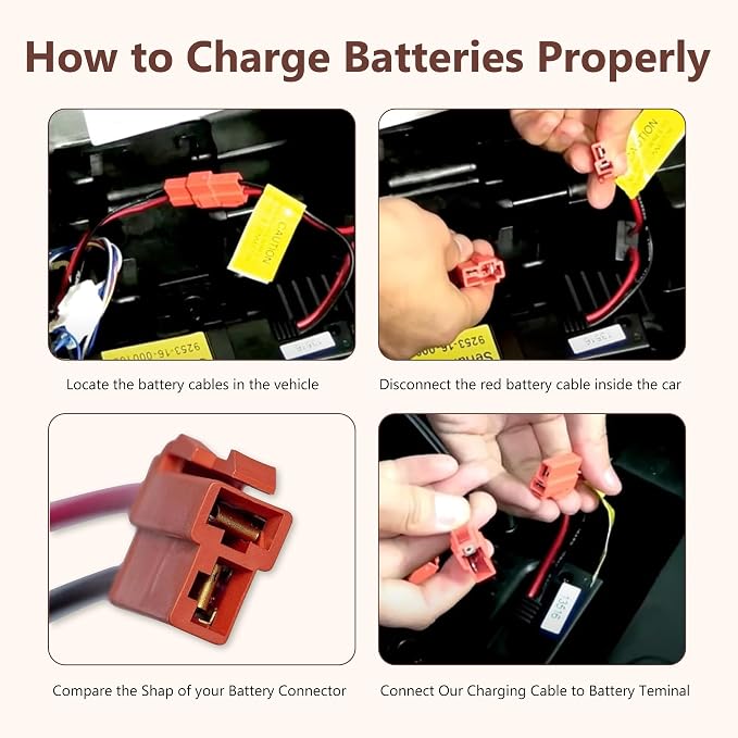 6 Volt Battery Charger for Kids Electric Car, Compatible with MINNIE MOUSE, BMX X6, Wal-Mart, Moto ATV Quad Car for Kid, Replacement Parts for Ride on Toys Kid TRAX Charger with Wire Harness Connector