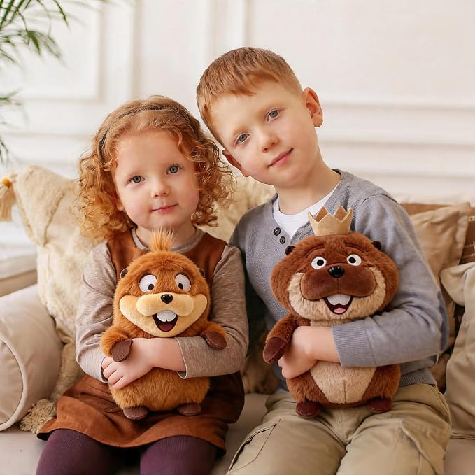 2Pcs Hoppers Plush Toys, Mabel & King George Plushs 7.9-Inch Stuffed Animals, Hoopers Movie Toys,Super Soft Cotton-Filled Collectible Plush for Kids and Hoppers Movie Fans Game