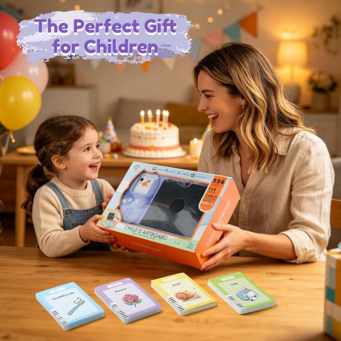 Talking Flash Cards,LCD Writing Tablet,2-in-1 Kids Educational Learning Toys,Autism Sensory Toys for Autistic Children，224 Sight Words Educational Learning Toddler Toys