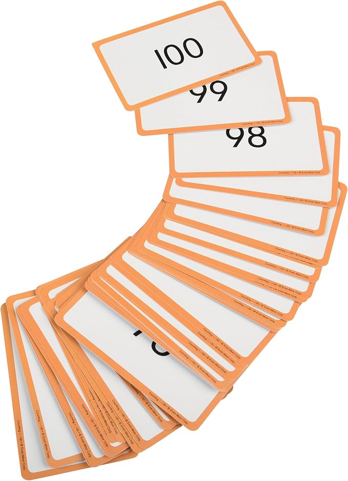 Constructive Playthings Numbers to 100 Chart – Counting, Sequencing & Number Pattern Learning Tool for Early Math Skills, Grades K+