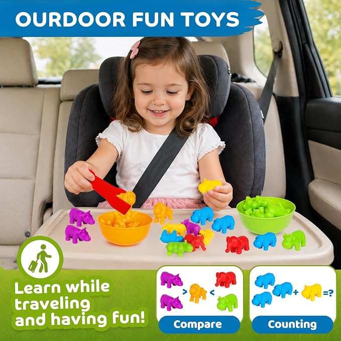 Counting Animal Montessori Toys for Kids 3-8 Years Old - Preschool Learning Activities with Sensory Math Games, Toddler Educational Gift for Boys & Girls Ages 3-5 Birthday