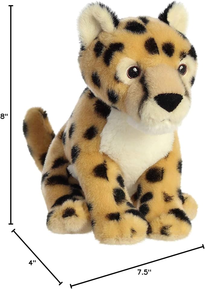 Aurora® Responsibly Made Eco Nation™ Cheetah Stuffed Animal - Ideal for Playtime Adventures - Perfect for Birthdays or Just Because - Gold 8 Inches
