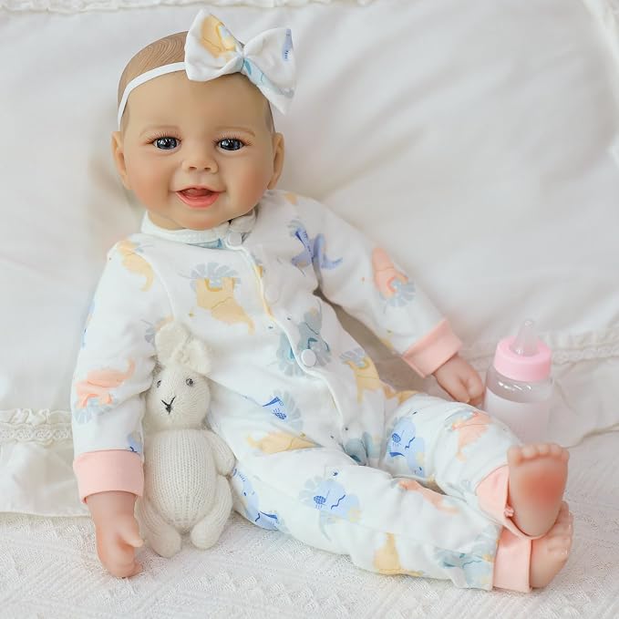 SCOM Baby Doll Girl, 18 inch Realistic Soft Body Baby Doll Real Life Cute Baby with Accessories for 3+ Year Old Christmas Birthday Gifts