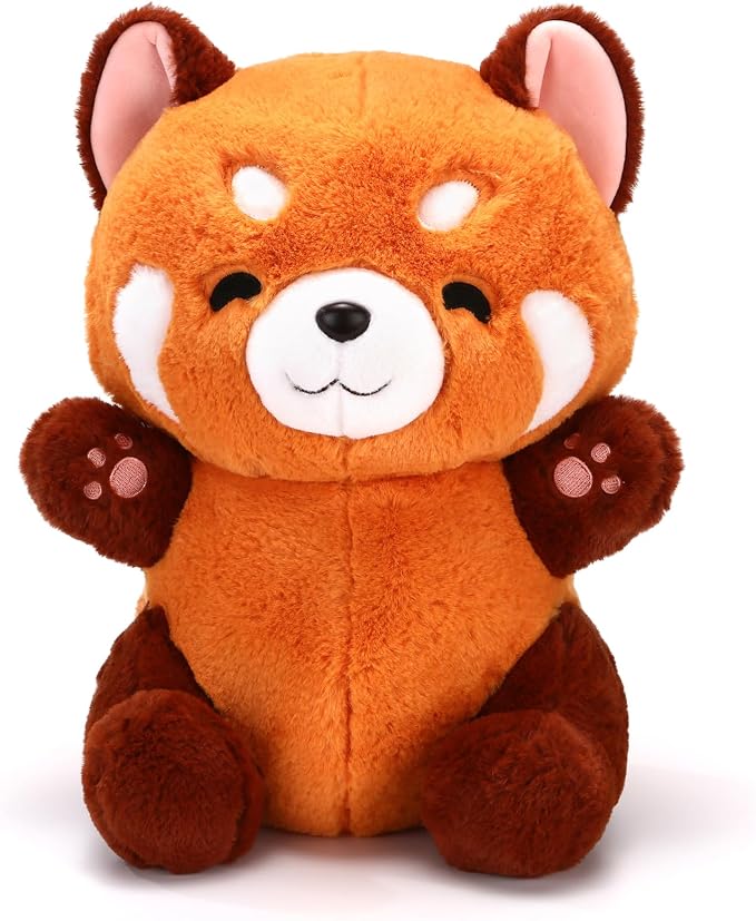 Riuhot Red Panda Stuffed Animal Cute Red Panda Plush Toy Panda Plushie Christmas Birthday Valentine's Day Gift for Girlfriend Kids Birthday 13.7" Stuffed