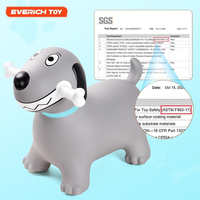 Bouncy Dog Hopper Toys for Toddlers, Inflatable Jumping Animals Hopper, Inflatable Ride on Bouncer Hopping Gifts for Boys Girls 18 Months 2 3 4 5 6 Years Old