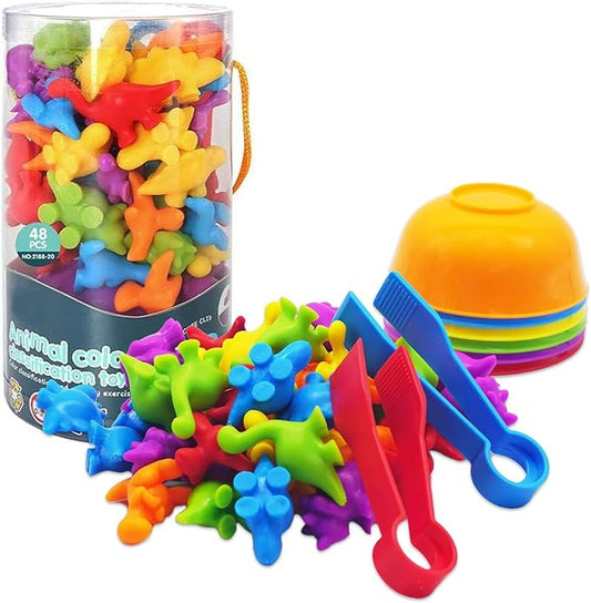 UNIQUE KIDS Counting Educational Learning Toy Set with Sorting Cups - Engaging Sensory Color Classification Training Game for Toddlers Preschoolers Ages 3 Years and Up