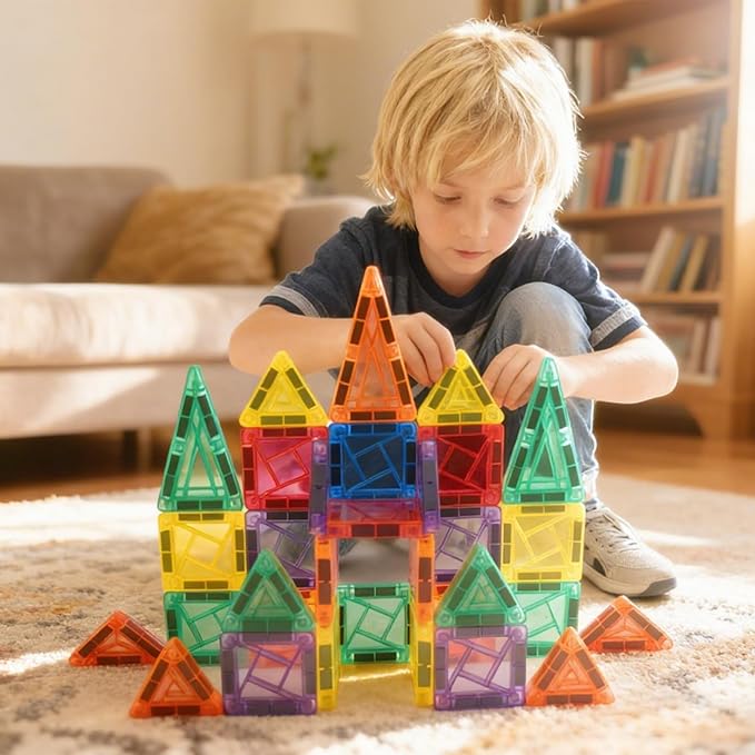 36PCS Mini Magnetic Tiles, Travel Toddler Toys Set, Magnetic Building Blocks, Portable STEM Kids Toys for 3-8 Years Old Boys Girls Birthday, Montessori Preschool Learning Sensory Toys