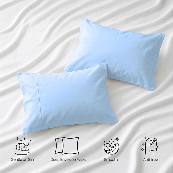Twin Size Sheets Set, 4-Piece Premium Egyptian Long-Staple 100% Cotton Bedding Set, Single-Ply Luxury Sateen Weave Hotel Quality Sheets, Soft & Breathable, 15” Deep Pockets, Light Blue