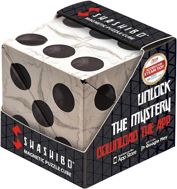 Shashibo Sensory Fidget Toy for Adults & Kids, Stress Relief Fidget Toy for Adults, Teens & Kids, Cool Fidget Toys for Desk, Classroom Must Have, Sensory Shape Shifting Cube, 100+ Possible Shapes